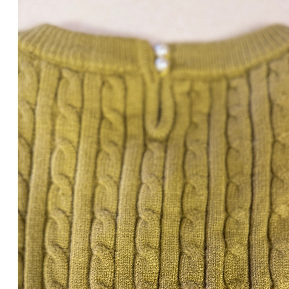Truth by Republic Womens Cable Knit Short Sleeve Sweater Pear Green Size M - Picture 5 of 8